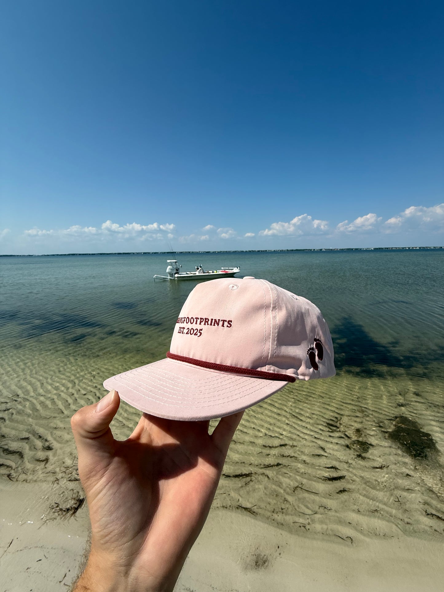 PEACH/MAROON ROPE FLATBILL